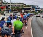 ZoomInZones 2020 Bushfire Appeal 130 riders jamming up Pittwater Rd to raise $6680 for the Salvos Bushfire Appeal.